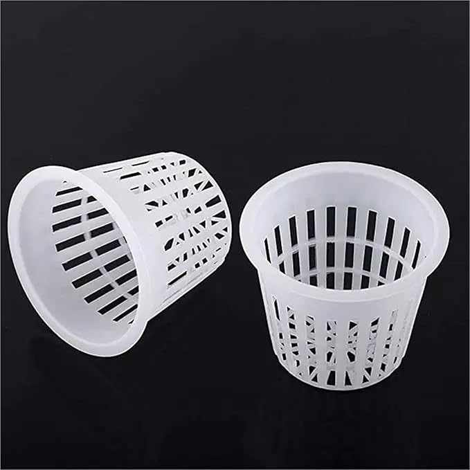Net Pots for Hydroponics 16PCS Hydroponic Garden Net Pots - Slotted Plastic Mesh for Plant Nursery(White)