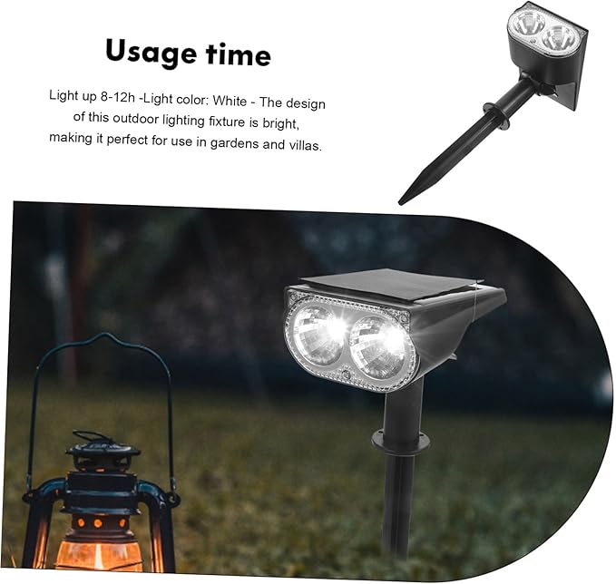 2pcs Outdoor Solar Lights Solar Spotlights Flood Lights for Garden Driveway Walkway