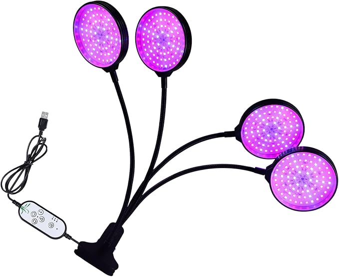 LED Full Spectrum Grow Light with 5 Dimmable Levels for Indoor Plant Seedlings Hydroponics Garden (Type 4)