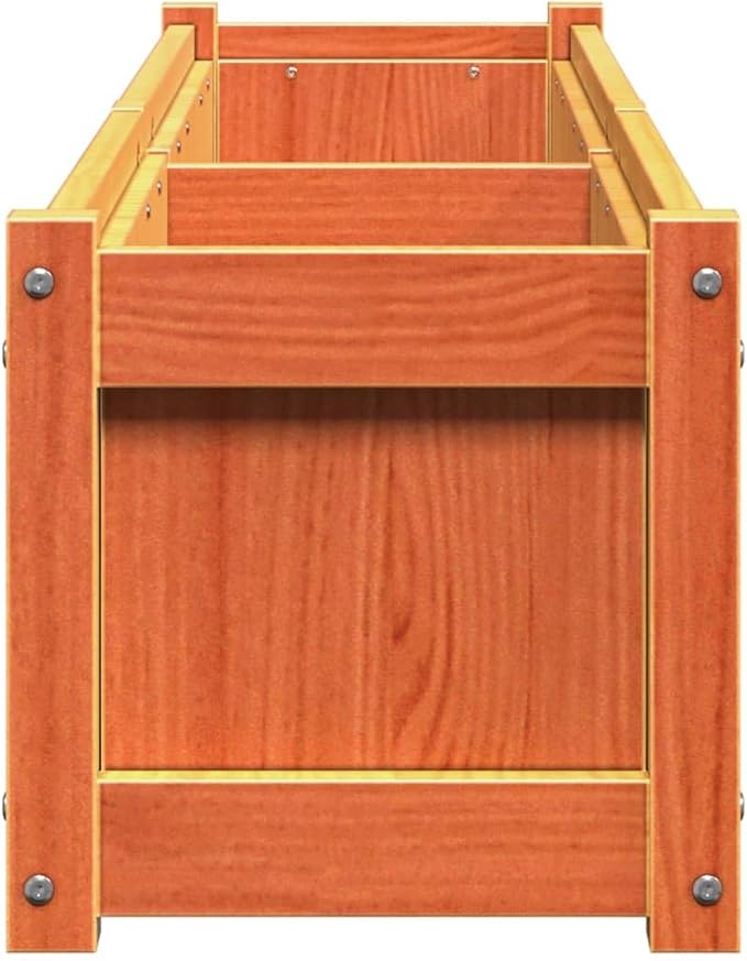 Wooden Raised Garden Bed Garden Planter Box Outdoor Wood Raised Garden Bed for Planting Plants Vegetables Wax Brown 59.1x12.2x12.2 Solid Wood Pine-363
