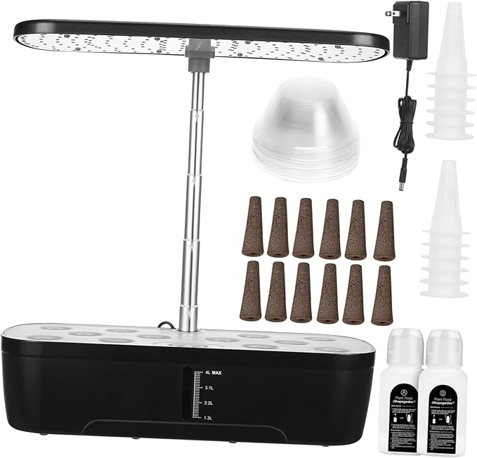 1 Set Hydroponic Plant Growing System Kit Indoor Gardening with Multi Porous Design Abundant Accessories Vegetable Growing Machine US Plug for Home Use