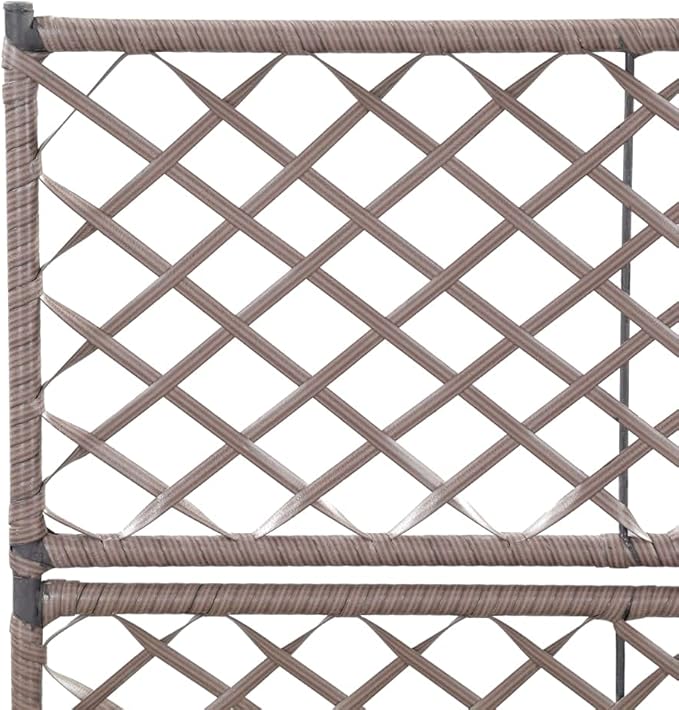 YAFF Trellis Raised Bed with 2 Pots 22.8x11.8x42.1 Poly Rattan Brown (11.44lbs)