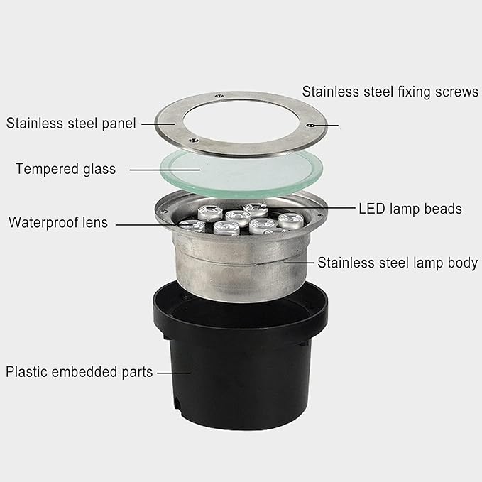 LED Ring Fountain Light - 12V IP68 Waterproof Submersible Landscape Spotlight for Garden Pool