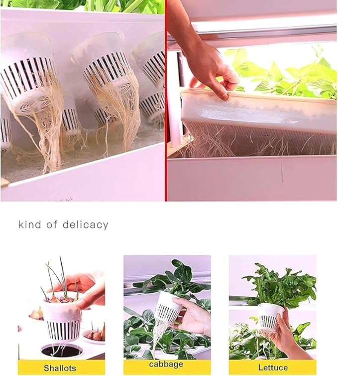 Hydroponic Growing Kits Garden Hydroponic Growing System ｜48/64 /90/120 Planting Spaces PVC Vegetables Hydroponic Grow KitIndoor Gardening Systemfor Herbs Fruits and Vegetables