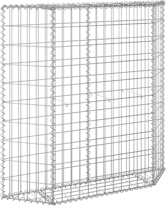 Galvanized Steel Trapezium Gabion Raised BedOutdoor Garden Galvanized Steel Wire Mesh Grid Stone Wall Flower Raised Bed for Vegetables Flowers Plants 39.4x7.9x39.4 -AA