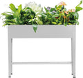 Metal Raised Garden BedRaised Planter Box with LegsHerbs and Vegetables Planter Suitable for Outdoor Patio Deck and Porch (Gray)