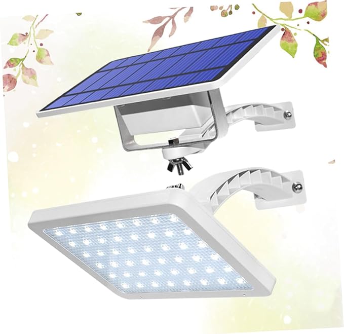 Angoily Outdoor Led Solar Lights 48 Led Beads Waterproof White Landscape Light Wall Mount Garden Pathway Auto On/Off Easy Install