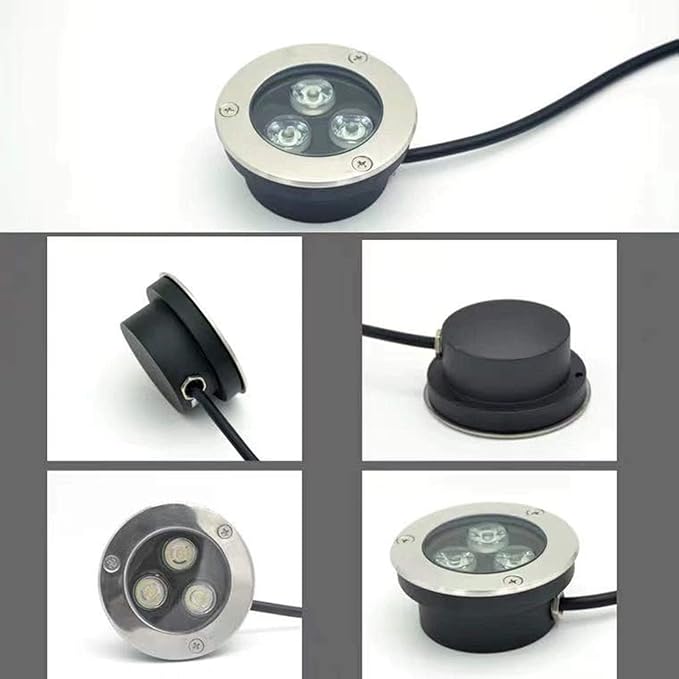 Outdoor Buried Lights Spotlight Low Voltage Landscape Lights IP67 Waterproof Ultra-Thin Recessed Ground Light Floor Lamp(Blue3W-(AC85-265V))