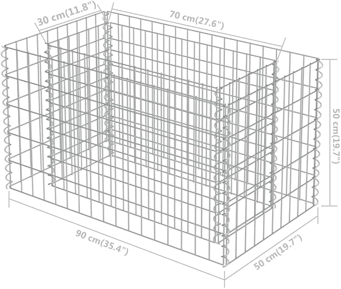 Gabion Raised BedOutdoor Garden GabionsStone BasketsPlanters Raised Vegetable BedsGarden DecorationGalvanized Steel 35.4x19.7x19.7