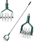 Garden Cultivator Adjustable Stainless Steel Handle fine Rotary Cultivator Tiller for Small Scale Gardens Soil Loosening Lawn Aeration Fertilizer Mixing &amp Planting Preparation