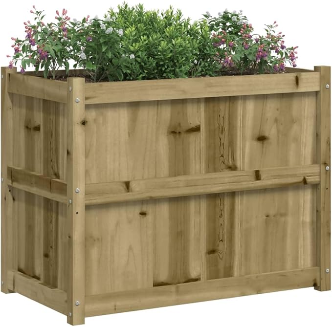 Wooden Raised Garden Bed Garden Planter Box Outdoor Wood Raised Garden Bed for Planting Plants Vegetables 35.4x19.7x27.6 Impregnated Wood Pine-246