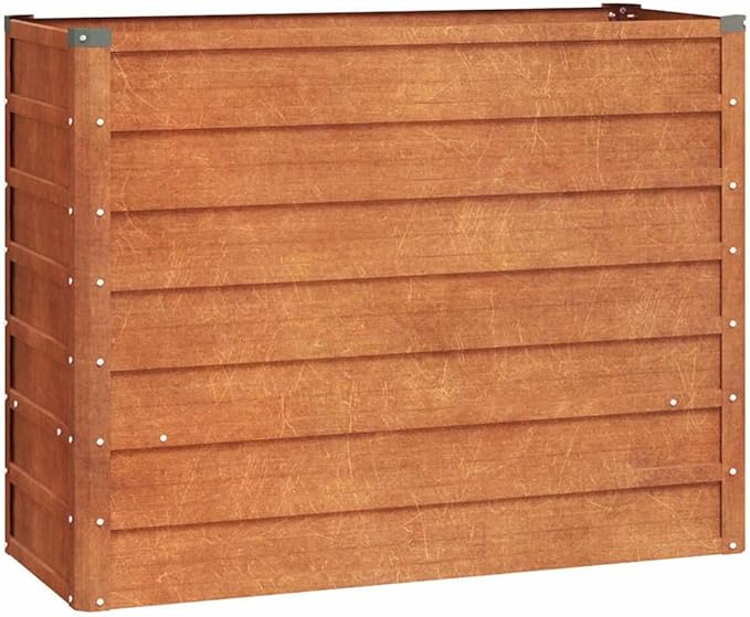 Garden Raised Bed Rusty Corten Steel Outdoor Planter Box 39.4 x 15.7 x 30.3 in Durable Metal for Vegetables Herbs Flowers