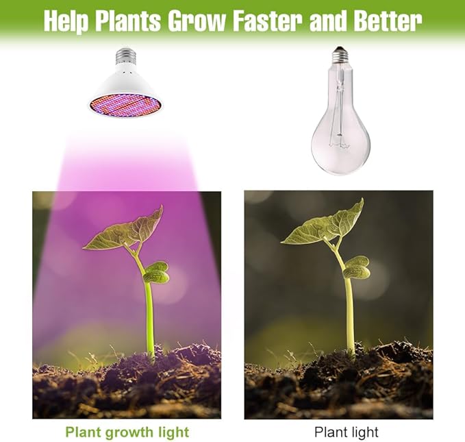 4PCS 25W LED Planting Growth Lighting E27/E26 Red Blue Hydroponic Plants Bulbs AC100-277V Full Spectrum Indoor Fruit Flower Plantings Lamping UV/IR Greenhouse Hydroponic Potted Moss Fill Bulb