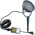Outdoor LED Spotlight Waterproof Bright Outdoor Landscape Automatic Timer Mini Lawn Lamp 24W Graden Lights with Ground Stake Lawn Decorative Lamp with Plug Courtyard Flag Light Cool White