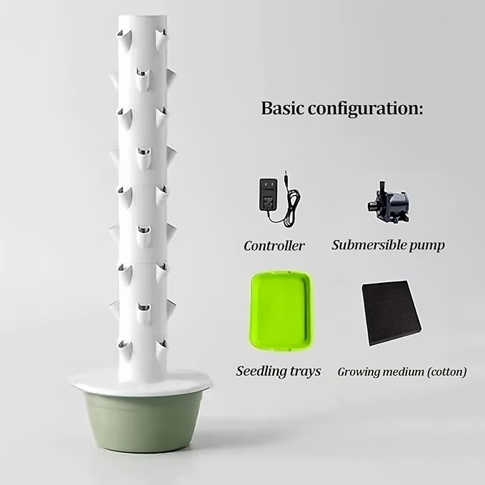 Vertical Hydroponic Grow Tower Aeroponic Tower Garden Planter Tower with Pump for Herbs Water-Saving Vertical Growing System for Gardening Lover(7 Floor)