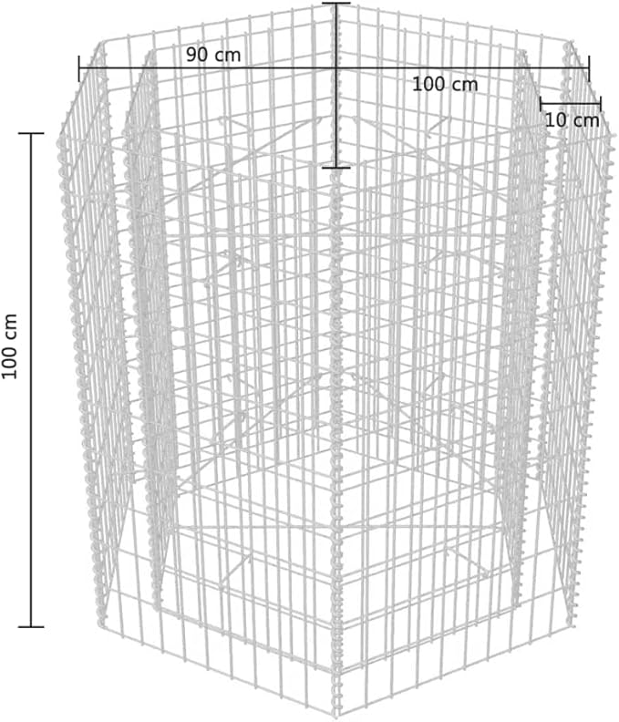 Hexagonal Gabion Raised BedGalvanized Raised BedsOutdoor Garden Raised Planter Boxes Suitable for Growing Flowers Herbs and Fruits Lawns Corridors 39.4X35.4X39.4