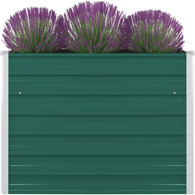 Products for Backyard Patio Balcony Raise Planter Stand Garden Bed Raised Garden Bed 39.4x39.4x30.3 Galvanized Steel Green