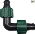 USA Made - Premium Drip Tape Irrigation Tubing (Elbow 100 Pack) (5/8 - 1/2 or .625 - .645) Universal Perma-Loc Connector Barbed Locking Fitting - Fits All Brands 16mm Drip Tape AG Tubing