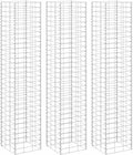 Silver Gabion Raised Bed Set 3-Pack 11.8 x 11.8 x 59.1 in Extra-Tall Metal Planter Boxes Outdoor Flower &amp Vegetable Garden Bed Industrial Design for Patio Balcony Garden