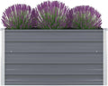 Raised Garden Bed 39.4x39.4x17.7 Galvanized Steel Gray