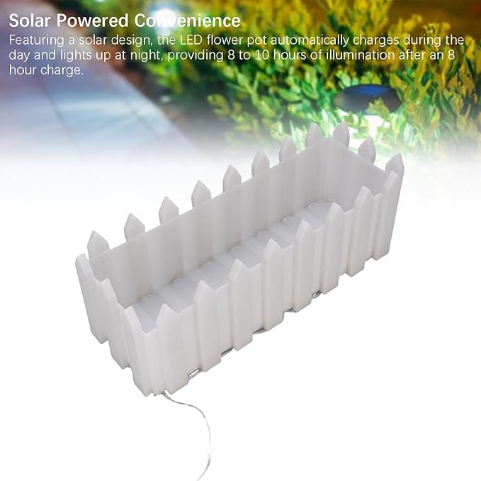 Solar Powered LED Flower Pot Light RGB Planter IP55 Rainproof 800mAh Battery – Auto Dusk - to - Dawn Illumination 8 Vibrant Modes No - Wire Easy Install for Garden Balcony P
