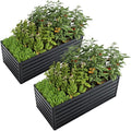 Galvanized Steel Raised Garden Bed 2 Pack 6x3x2 FT Large Metal Planter Boxes for Vegetables &amp Flowers Sturdy Easy Assembly Outdoor Garden Kit for Backyard Patio