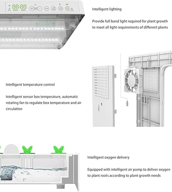 Hydroponics Growing System Herb Garden Kit Indoor with Led Grow Light Modes Smart Timer Starter Kit Hydroponic Indoor Garden