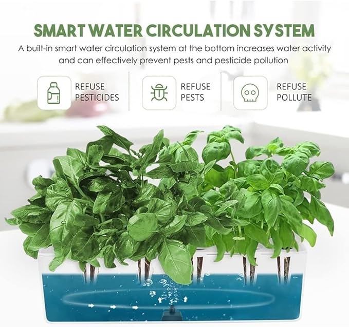 Hydroponics Growing System Plant Grow Light 10 Pods Hydroponics Growing System with LED Grow Light Height Adjustable for Home Kitchen Gardening