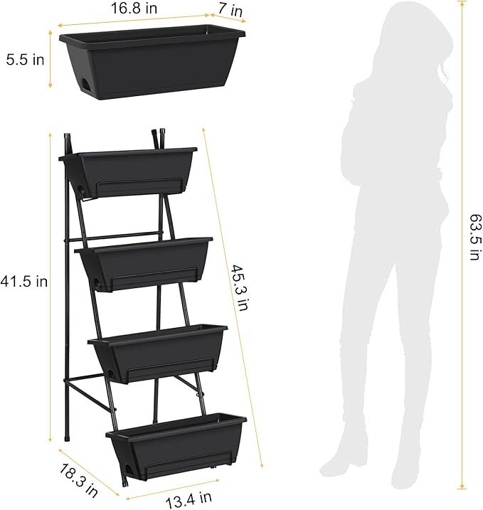 OYEAL Railing Planter Box Raised Garden Bed