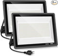 2 Pack 500W LED Flood Light Outdoor2750W Equivalent Super Bright FloodLight with Plug58600LM 5000K Daylight White IP66 Waterproof Commercial Lighting for Sports FieldsCountsArenaStadium