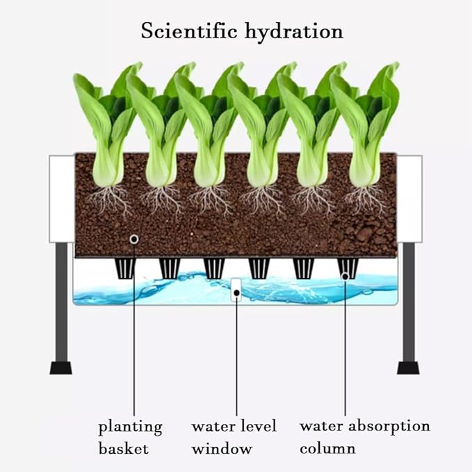 Garden Hydroponics Growing System Hydroponic Growing System Kits Equipped with Inner Pad Water and Soil Separation for Vegetable Fruit Herb(Coffee Color)