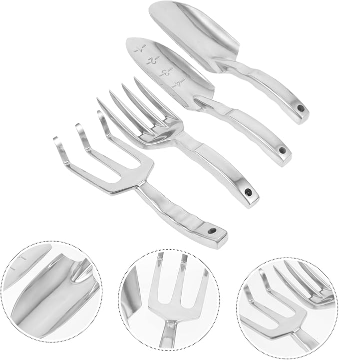 1set Multi-Purpose Garden Tool Set Gardening Shovels for Planting Weeding and Soil Loosening Ergonomic Handles Includes Large Shovel Measuring Rake and Cultivator