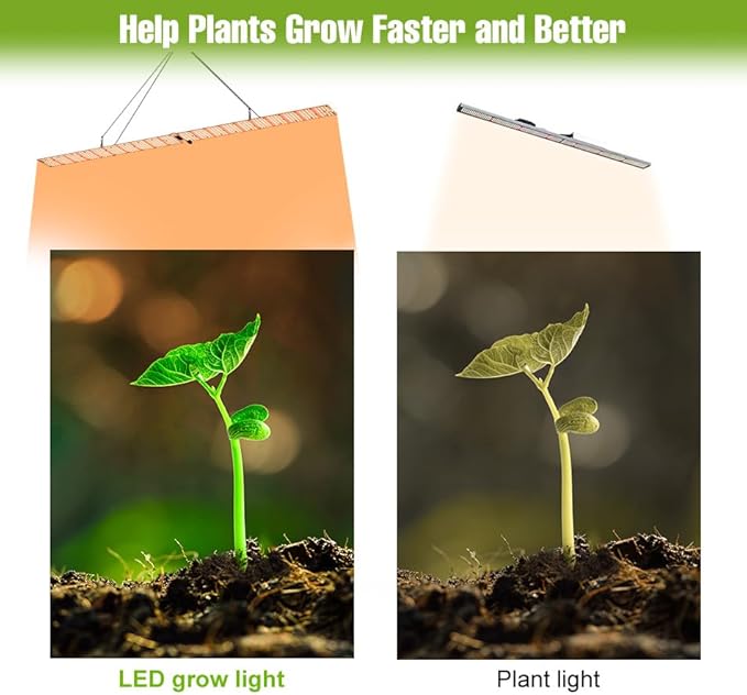 2PCS 500W LED Plant Grow L2B Light 624 LEDs Full Spectrum Blends Red/Blue/UV/IR Mimicking Natural Sunlight to Fuel Lush Veg &amp Bloom. Perfect for Indoor Seedlings Hydroponic Gardens &amp Herb Cul