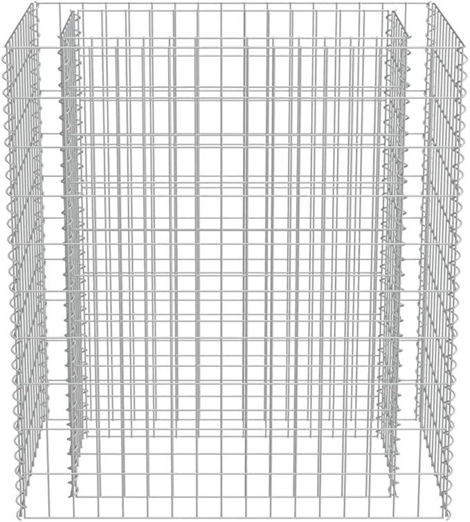 35.4 Galvanized Steel Gabion Planter 3086 lbs Patio Flower/Herb/Tomato Bed Silver