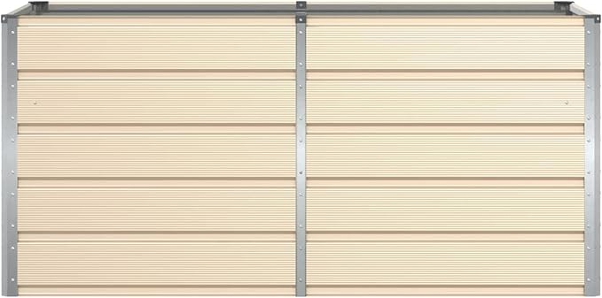 Steel Raised Garden Bed for Gardening Metal Planter Box for Vegetables Fruits Flowers 62.99 x 31.50 x 29.53 in Ivory-664