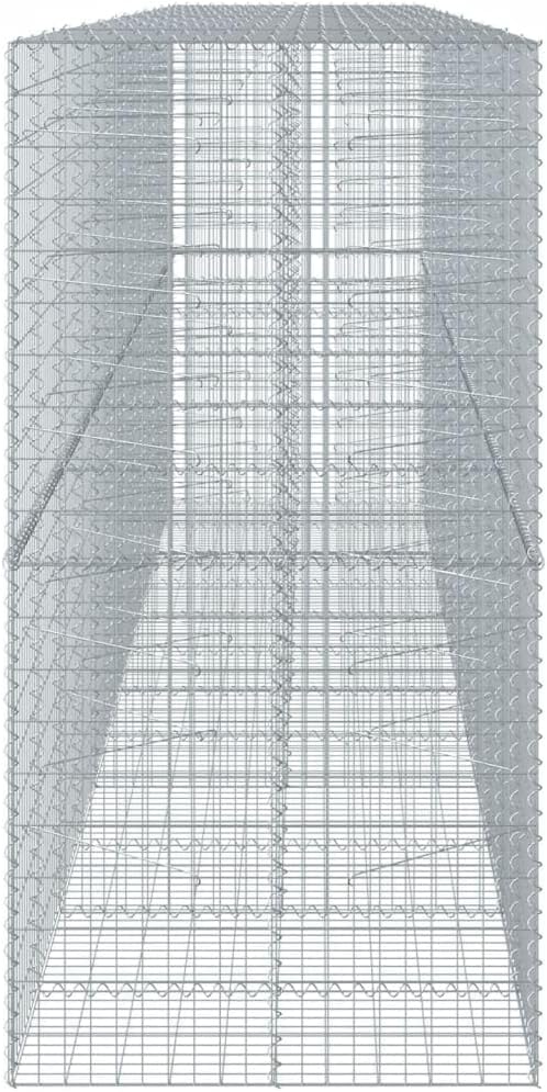 Gabion Basket with Cover 236.2 x 39.4 x 78.7 Galvanized Iron Raised Garden Bed Outdoor Planter Elevated Garden Bed Metal Raised Bed for Landscaping and Decorative Features