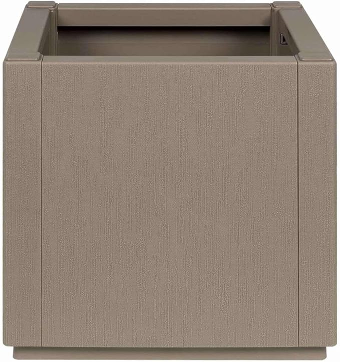 Garden Planter Gray 36x36x35 cm Polypropylene Outdoor Indoor Fade Resistant Textured Finish Raised Garden Bed for Plants