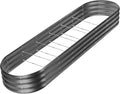 Land Guard 8×2×1ft Galvanized Raised Garden Bed Kit 108 Gallon Capacity Raised Garden Boxes Outdoor Oval Metal Raised Garden Beds for Vegetables Gray(with 10 Connecting rods)