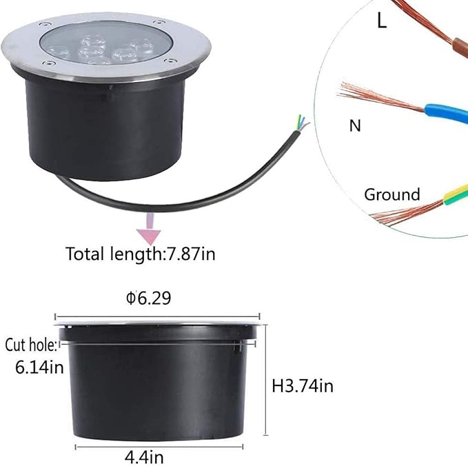 4PCS Underground Light LED 85-265V Landscape Lights IP67 Waterproof Path Light Underground Light LED Landscape In-ground Well Lights Decorative Spotlight Buried Lights