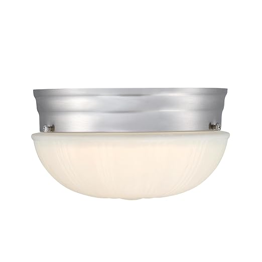 Westinghouse Lighting 6137000 Lakehurst Traditional One-Light 7 Inch 10 Watt LED Indoor Flush Mount Fixture with Color Temperature Selection Brushed Nickel Finish Frosted Glass Shade