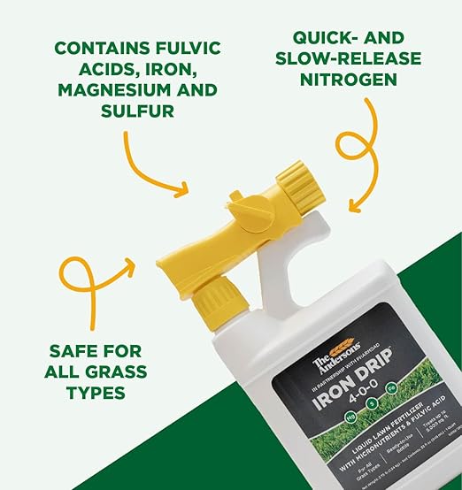 The Andersons Iron Drip 4-0-0 Liquid Lawn Fertilizer with Micronutrients and Fulvic Acid (32 fl oz)