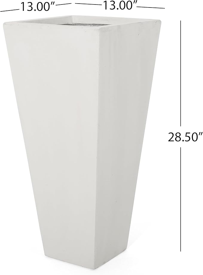 13 x 28.5 Outdoor Stone Planter White