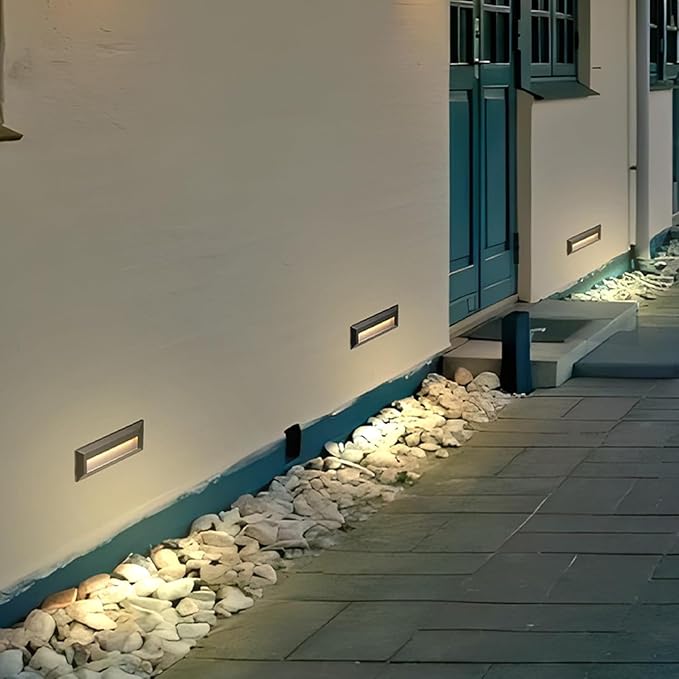 Outdoor Landscape Step LampArrow Garden LED Light IP65 Waterproof Stair Corner Lights for Patio Pathway Step Buried(4W(AC86-265V))