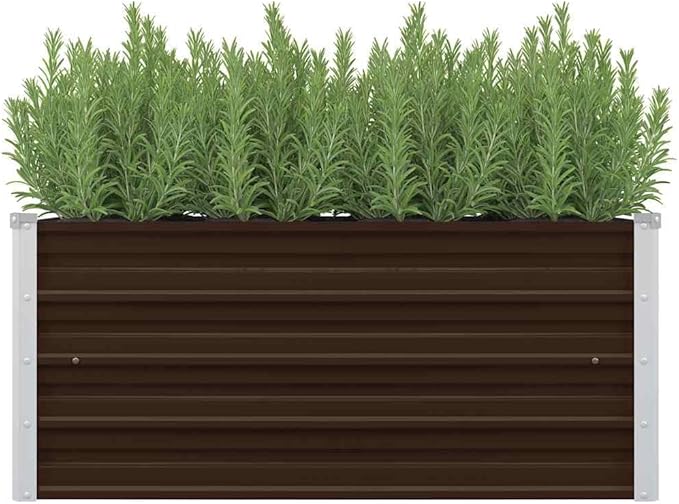 Garden Raised Bed Brown 39.4x15.7x17.7 Galvanized Steel Unique Plant Pots Plant Pots Outdoor Garden Pots Pot Planter for Outdoor Porch Gardening Plants