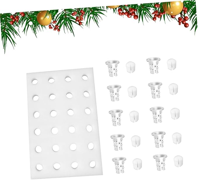 BESPORTBLE 1set Soil Hydroponic Planting Tray Set Cylinder Sponge Cups Floating Gardening System for Greenhouse Vegetable Cultivation Includes Planting Baskets and Sponge Tray