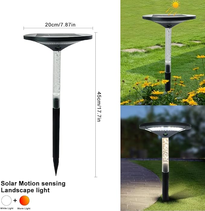 S NMT LED Garden Solar Pathway LightsOutdoor Motion Sensor Landscape Lights for Garden Lighting IP65 Waterproof Solar Spotlight for Yard