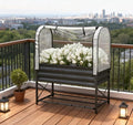 Metal Elevated Planter BoxRaised Garden Bed with Legs and Coverwith Bottom Shelf and Liner for Vegetables