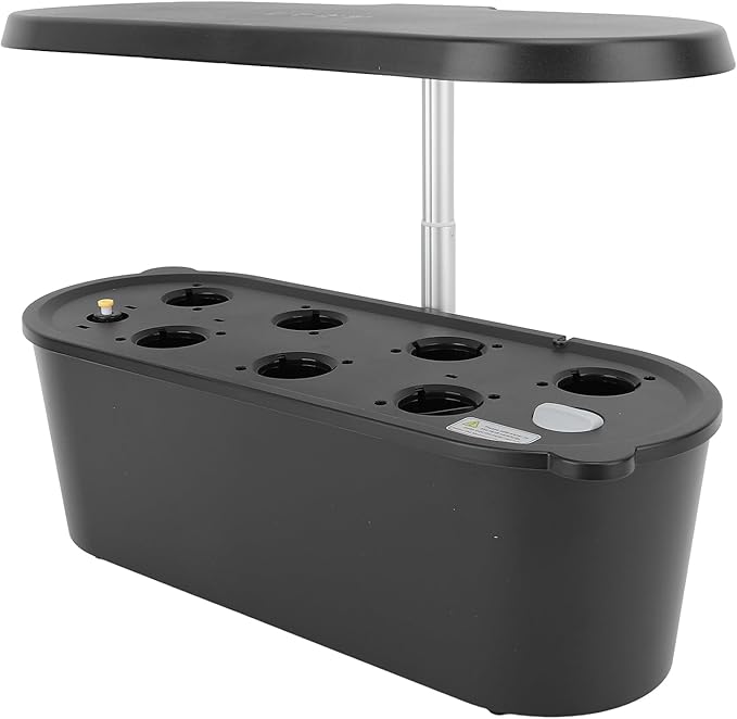 Hydroponics Growing System 7 Pods Indoor Garden with LED Grow Light Pump System Automatic Timer for Home Kitchen Vegetable Gardening (Black)