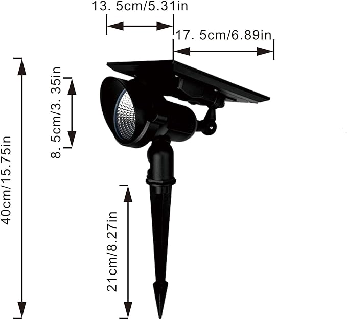 Outdoor LED Spotlight Waterproof Solar Spot Lights Bright Flag Light with Spiked Stand Landscape Automatic Mini Lawn Lamp 10W Graden Light Decorative Courtyard Warm White HWD0173