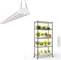 FREELICHT 5 Tier Plant Shelf with 4-Pack 2FT 30W LED Grow Lights with Timer+ 1 Pack 4FT 60W Grow Light Sunlike Full Spectrum Plant Light for Hydroponic Indoor Plant Seedling Veg and Flower